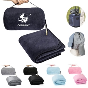 2-in-1 Travel Blanket Foldable Multifunctional Flannel